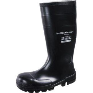de: Schwarzer Gummiarbeitsschutzstiefel mit hohem Schaft und kräftigem Profil. Produktbild für B2B‑Shop für Werkzeuge, Arbeitsschutz und Arbeitsbedarf.