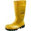 Gelber Gummistiefel mit Stahlkappe und Profilsohle, Arbeitsschutzstiefel. Der B2B-Shop für Werkzeuge, Arbeitsschutz und Arbeitsbedarf.