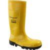 de: Gelber wasserdichter Sicherheitsstiefel mit schwarzer Profilsohle, knöchelhoch. Der B2B-Shop für Werkzeuge, Arbeitsschutz und Arbeitsbedarf.